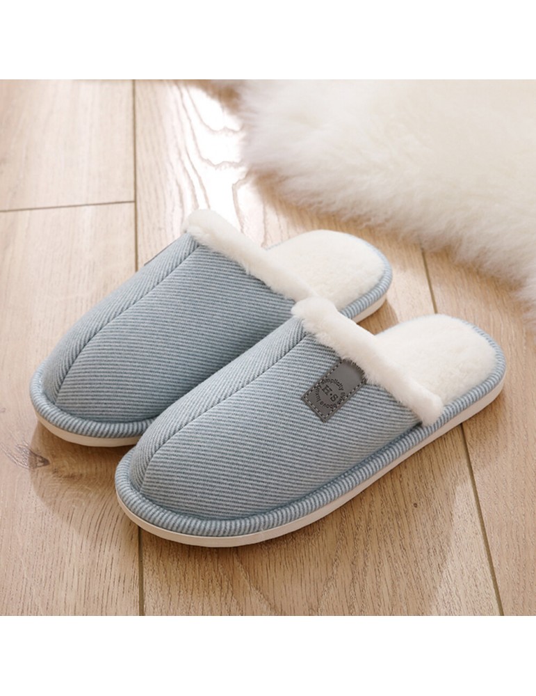 Slippers - Women Casual Solid Color Closed Toe Flat Comfortable Warm Home Shoes
